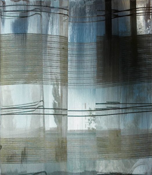 Ru Marshall A Curtain In Alberta, 2022 Acrylic, UV curable ink, Dibond 20 x 17 inches