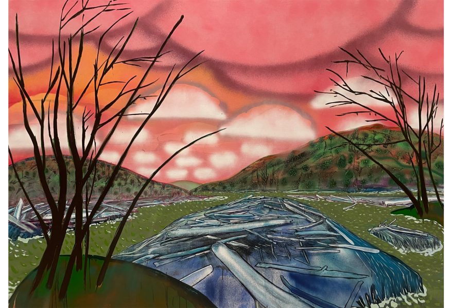 Sue McNally Swollen River, WV, 2023 Acrylic on canvas 73.75 x 103 inches JBGSM#24101802